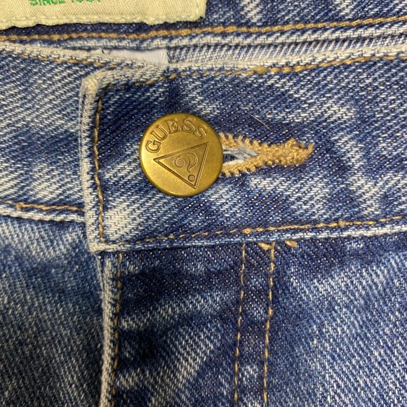 Guess Mens Jeans Shorts Light Wash Vintage Denim Blue Mexico Sz 36 - Picture 4 of 13